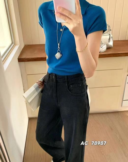 F030679美式复古做旧黑阔腿牛仔裤休闲裤显瘦神裤 商品图3