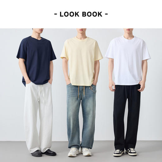 墨麦客男装高智通勤圆领短袖T恤男2026夏款230g纯棉男士t恤75265. 商品图4