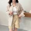 2026春夏文艺复古撞色竖条纹纯棉衬衫韩版叠穿百搭休闲上衣！ 商品缩略图4