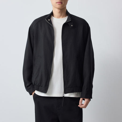 墨麦客男装高智通勤立领男士夹克2026春新款亚麻混纺外套男81568. 商品图2