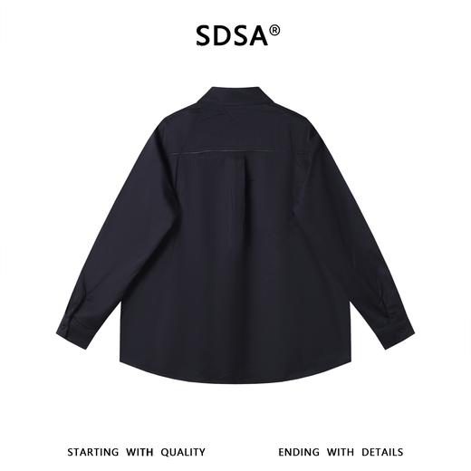 SDSA男装2026新款高贵轻奢极简风贴标长袖衬衫宽松高级感百搭衬衣 商品图4