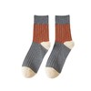 日式无印西川双拼男士撞色中筒袜良品男棉袜双针休闲秋冬透气袜子 商品缩略图4