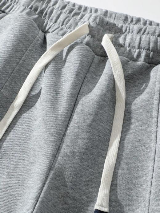 F030602慕冬绒复合牛奶丝棉纯色抽绳松紧腰休闲裤拼接设计直口裤脚运动卫裤 商品图14