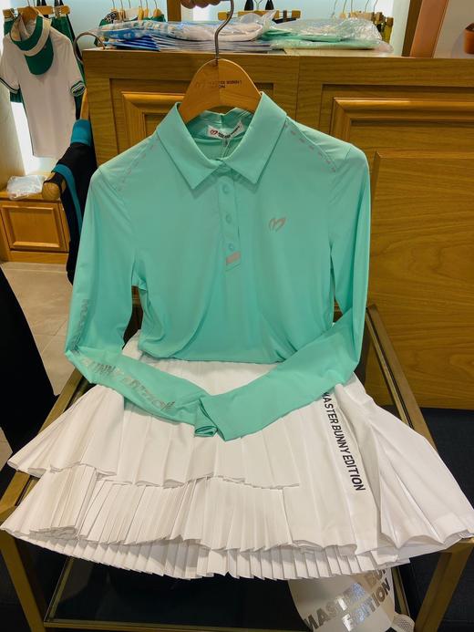 兔耳朵🐰家春夏新款薄款印花长袖polo衫来了！今夏我不允许时髦的高球小姐姐谁还没有最in的薄荷绿🍃！这款小衫设计的恰到好处，看似简单，N处印花，细节重工打造！ 商品图0