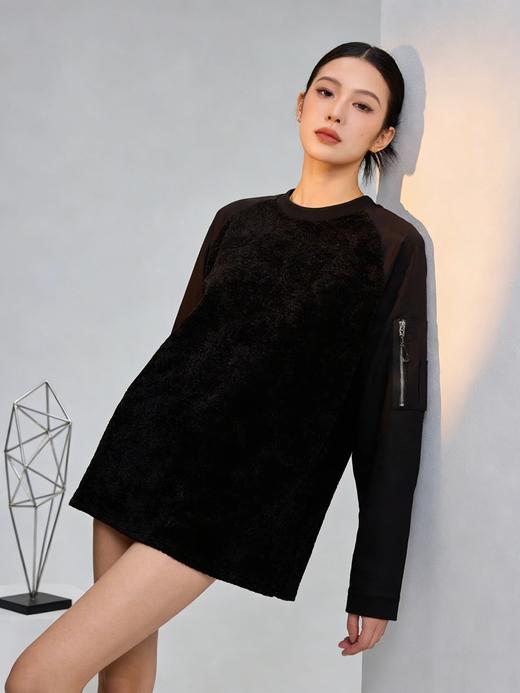 【软糯舒适 手感柔顺】户外拼接云朵绒运动卫衣（ELXM99-WY712） 商品图5