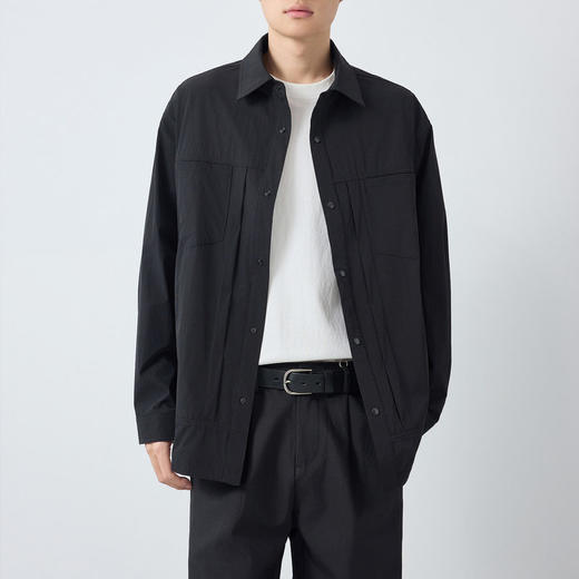 墨麦客男装美式休闲翻领夹克男2026春新款简约纯色男士外套81610. 商品图2