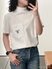塞琳极简小高领口袋撞色刺绣Logo 短袖T恤 商品缩略图0