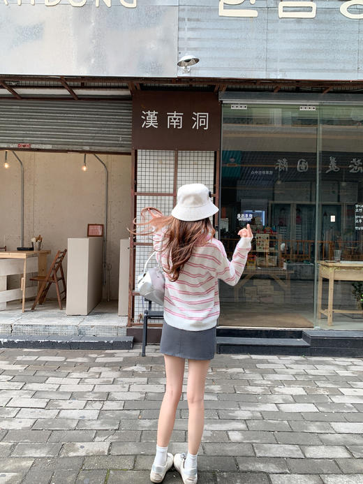 <曾小咸推荐>3.11现货秒杀 ！微信超特价！韩系条纹polo领针织衫 日常189.99 立减110 秒杀79.99！！ 商品图8