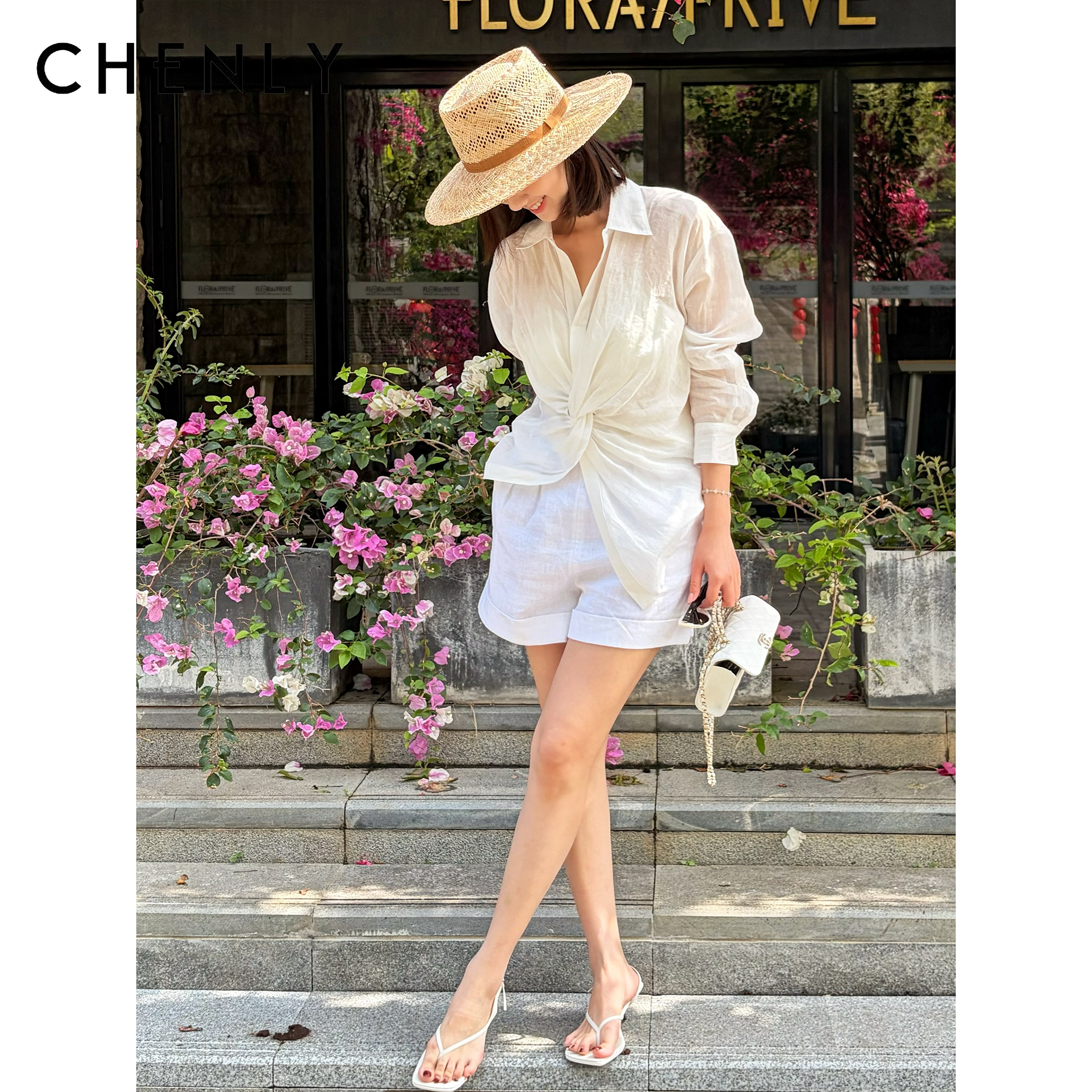 尘衣｜26SS不规则扭结苎麻衬衫