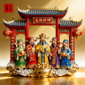 【黄老师推荐】五路cai神流沙冰箱贴