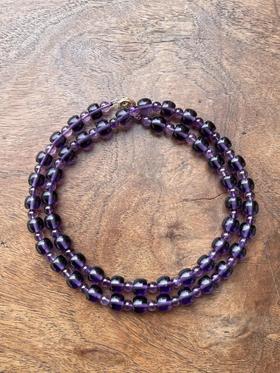 天然紫水晶鼓珠项链，顺丰包邮