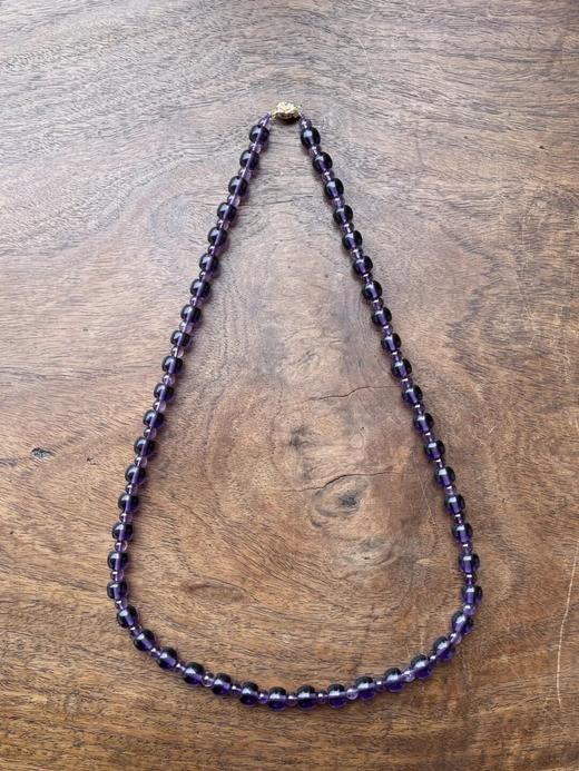 天然紫水晶鼓珠项链，顺丰包邮 商品图1