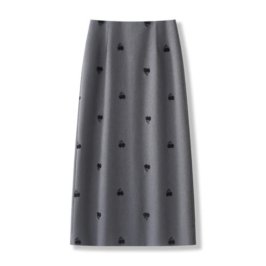 「自」全新升级【铂金会员146/天猫199/差价53】(13349)洛诗琳新款植绒西装半身裙2026春季设计感中长直筒开叉裙 商品图4