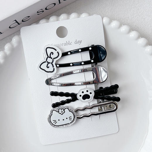 黑银甜酷组合夹组合发夹（4个）-纪念日百货门店同款169149476 商品图2