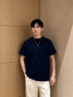 迪奥 25SS Oblique提花短袖T恤 男女同款 蓝色（DY）