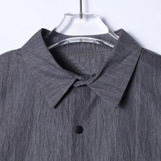 SDSA男装2026新款高贵轻奢韩版纯色按扣长袖衬衫下摆松紧设计百搭 商品图1