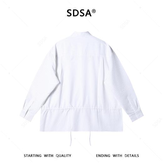 SDSA男装2026新款高贵轻奢简约百搭竖纹拉链立领衬衫气质休闲衬衣 商品图4