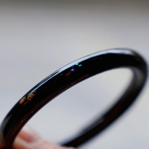 【黑金福禄、沉华大漆手镯】圆镯8mm金箔、葫芦螺细经典搭配国风 商品图1