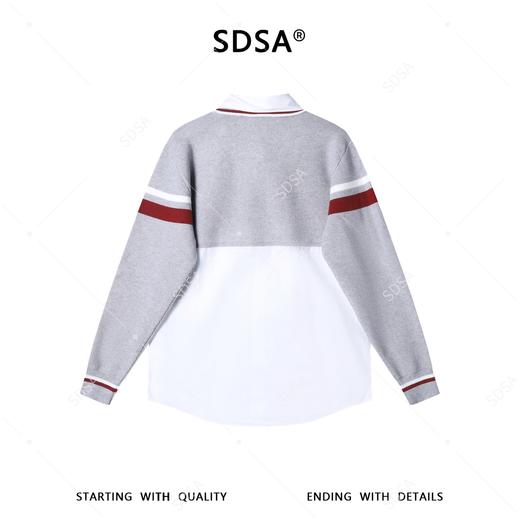SDSA男装2026新款高贵轻奢时尚撞色拼接假两件毛衣衬衫百搭休闲 商品图4