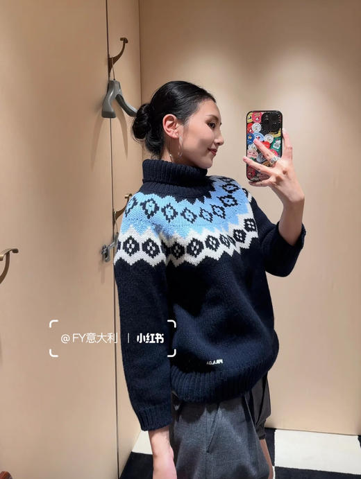 普拉达 新品 费尔岛高领针织衫（MM） 商品图3
