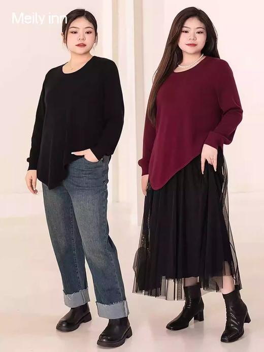 【群内福利】100%羊毛套头衫，贴肤穿特别舒服，针织衫不规则套头衫，宽松显瘦 商品图1