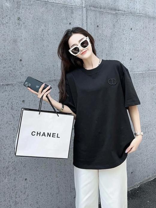 迪奥 25SS 胸前经典立体刺绣短袖T恤 男女同款 黑色（DY） 商品图7