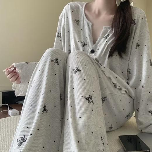 YW买手优选韩版碎花睡衣女长袖家居服可爱外穿套装170545919 商品图2