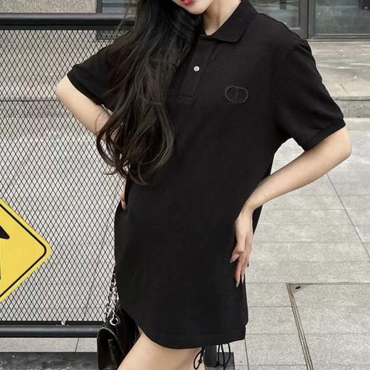 迪奥 25SS 胸前刺绣字母POLO衫 男女同款 黑色（DY） 商品图0