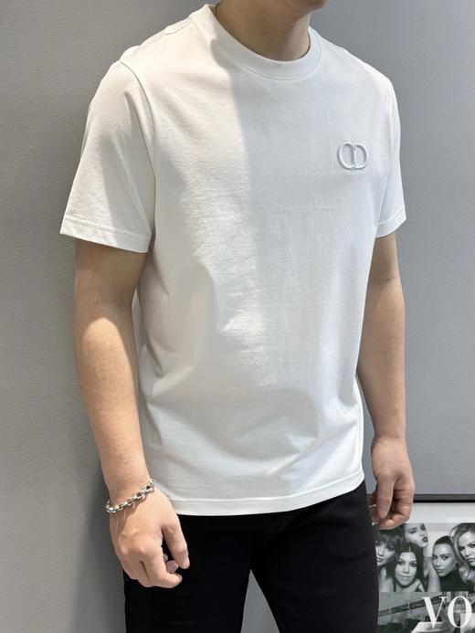 迪奥 25SS 胸前经典立体刺绣短袖T恤 男女同款 白色（DY） 商品图0