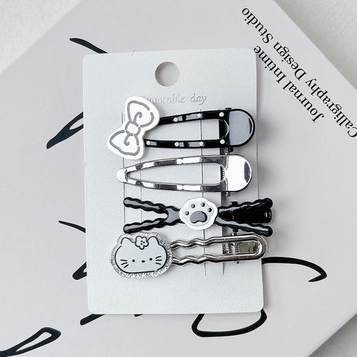 黑银甜酷组合夹组合发夹（4个）-纪念日百货门店同款169149476 商品图1