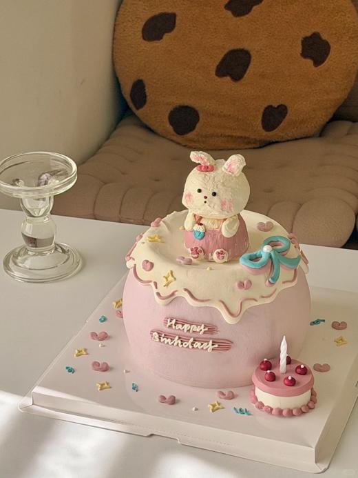 蜜罐里的小兔子卡通小动物蛋糕-低糖处理无添加 商品图0