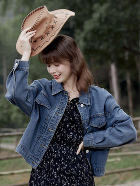 【百图lulu定制】【旷野牛仔外套】经典复古 翻领 长袖牛仔外套