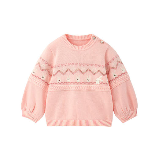 英氏儿童毛衣秋冬新款女宝纯棉针织套头衫休闲童装YRTAJ32177A 商品图4