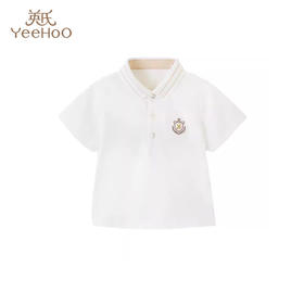 英氏男童上衣圆领短袖翻领T恤夏季薄YRTCJ2P411A