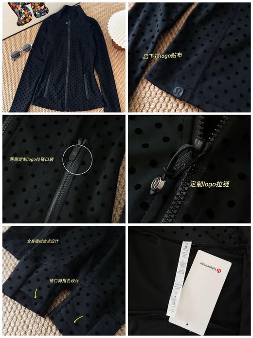 点此购买 Lululemon露露春秋季面料植绒波点女士运动夹克常规款外套 ggd 341567 商品图14