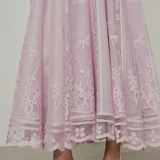 【林栖设计小店】风传花意|蕾丝提花优雅大摆2026春新款太阳半身裙1962026 商品图5