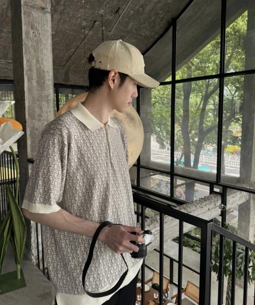 迪奥 25ss字母logo满印老花短袖Polo衫 男女同款 棕色（DY） 商品图5