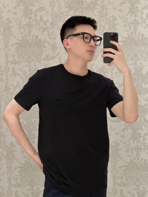 迪奥 25SS 胸前经典立体刺绣短袖T恤 男女同款 黑色（DY） 商品图0