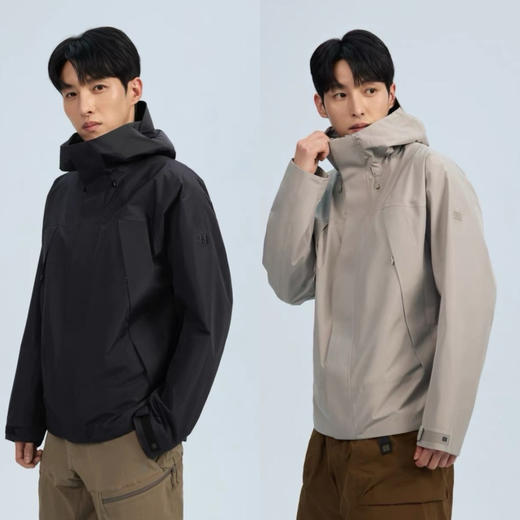 37-8 韩国单 圆正 两棵树 男士冲锋夹克 老朱176/148穿黑色L宽松合适 穿卡其XL偏大 商品图0