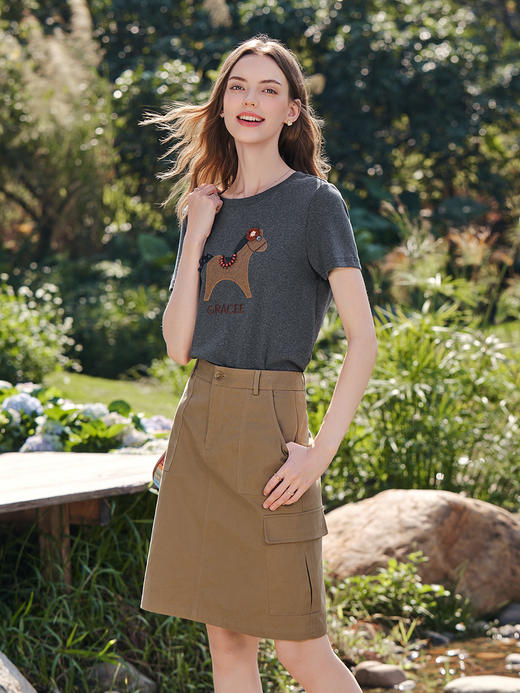 【百图lulu定制】【口袋裙】工装风 大口袋 帅气迷人 直筒半身裙 商品图2