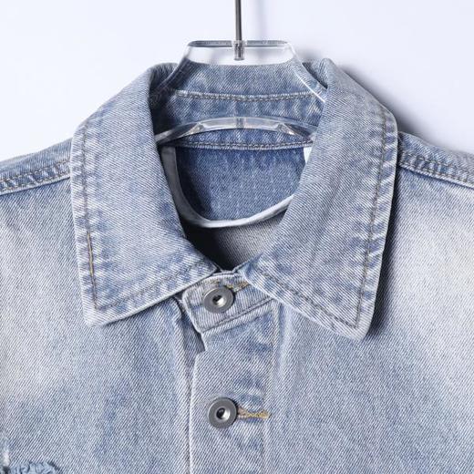 SDSA男装2026新款高贵轻奢美式复古做旧磨白磨破夹克牛仔外套百搭 商品图1