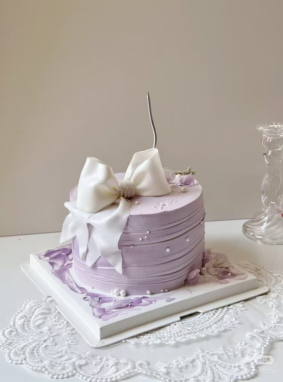 女神节/富女节白色蝴蝶结蛋糕-低糖处理无添加