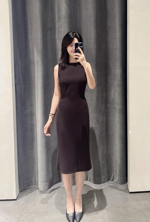 37-3 圆正限量 TH自在无界 垂坠三醋酸 修身无袖连衣裙 超气质鱼尾裙 商品图6