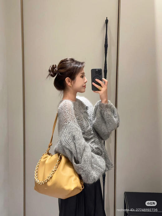 37-1 排他性独家圆正 lew粗针手勾徽标廓形套头衫 商品图8