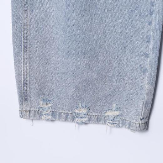 SDSA男装2026新款高贵轻奢美式复古百搭破洞牛仔裤时尚磨白长裤 商品图3