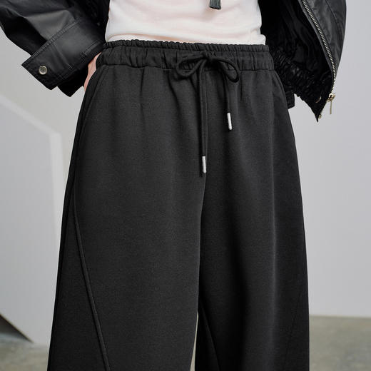 初语棉质休闲裤女2026新款高腰分割设计遮胯显瘦松弛香蕉裤 商品图3