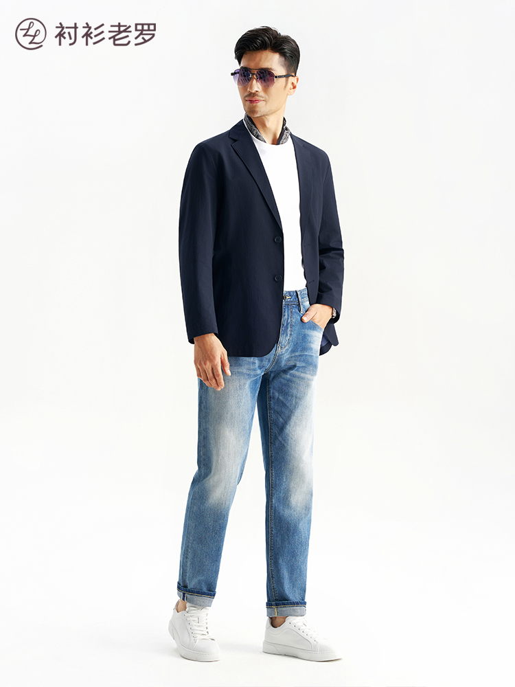 【新锐一号】可机洗树皮纹抗皱透气春夏休闲单西251B0S513N