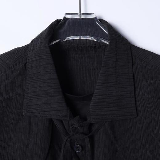 SDSA男装2026新款高贵轻奢韩版简约纯色暗纹褶皱衬衫百搭衬衣外套 商品图1