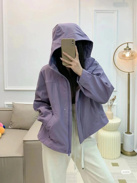点此购买 Lulu春秋季女士背部抽绳收腰内里防风防雨软壳雨衣夹克 zc 341535 商品图8