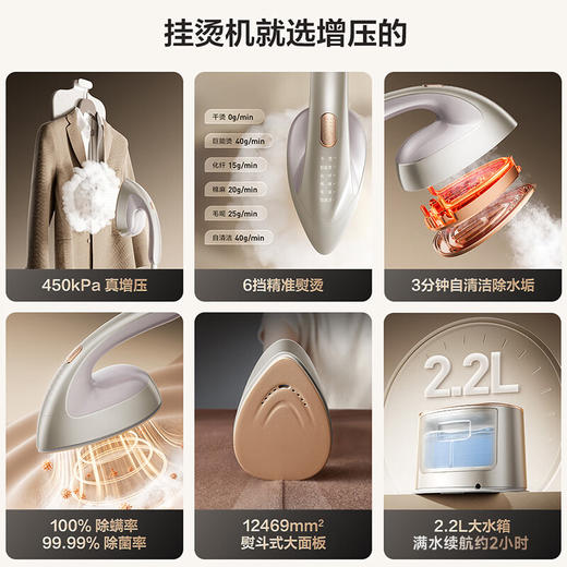 美的（Midea）【增压升级】立式挂烫机40g/min大蒸汽2.2L新款服装店商用挂式熨烫机平烫电熨斗YGD40K1 商品图2